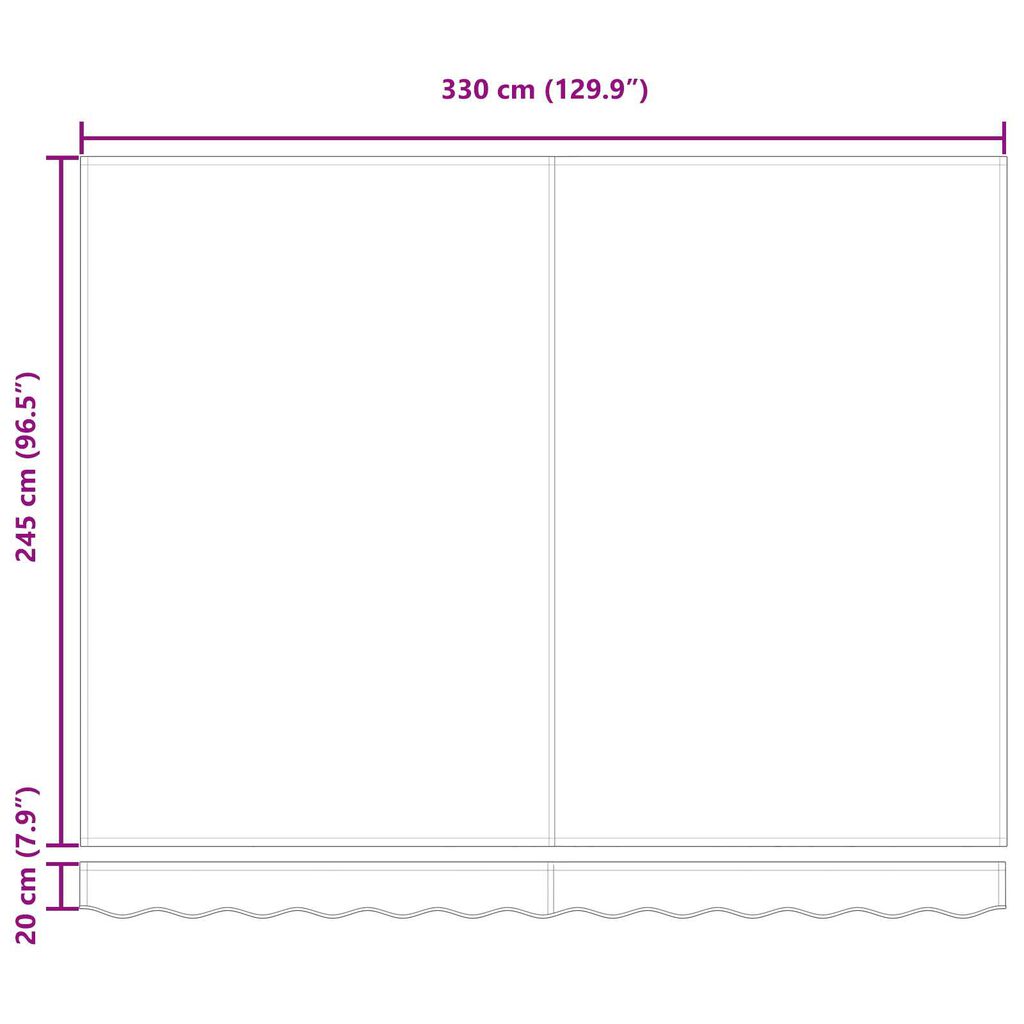 vidaXL Automatisk Utrækbar Markise Sort 350x250 cm