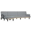 vidaXL L-formet sovesofa 260x140x70 cm stof lysegr&aring;