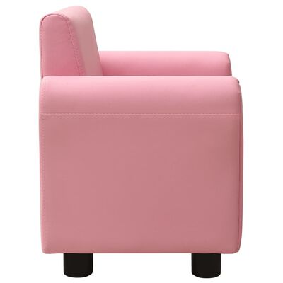 vidaXL sofa til børn med skammel kunstlæder pink