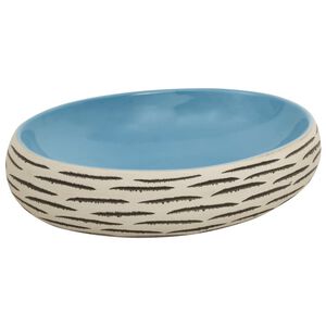 vidaXL h&aring;ndvask til bordplade 59x40x15 cm oval keramik flerfarvet