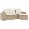 vidaXL sofas&aelig;t til haven 4 dele med hynder polyrattan beige