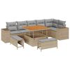 vidaXL Havesofa S&aelig;t 9 stk. 6-Antal s&aelig;der Beige og lys gr&aring; polyrattan