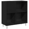 vidaXL Pladeskab med hylde Sort eg 85 x 38 x 89 cm Konstrueret tr&aelig;