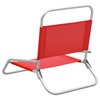 vidaXL foldbare strandstole 2 stk. stof rød
