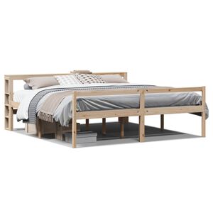vidaXL seniorseng med sengegavl 200x200 cm massivt fyrretr&aelig;