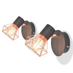 vidaXL v&aelig;glamper 2 stk. med 2 LED-p&aelig;rer 8 W