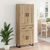 vidaXL Highboard Artisan Egetr&aelig; 69,5 x 34 x 180 cm Konstrueret tr&aelig;