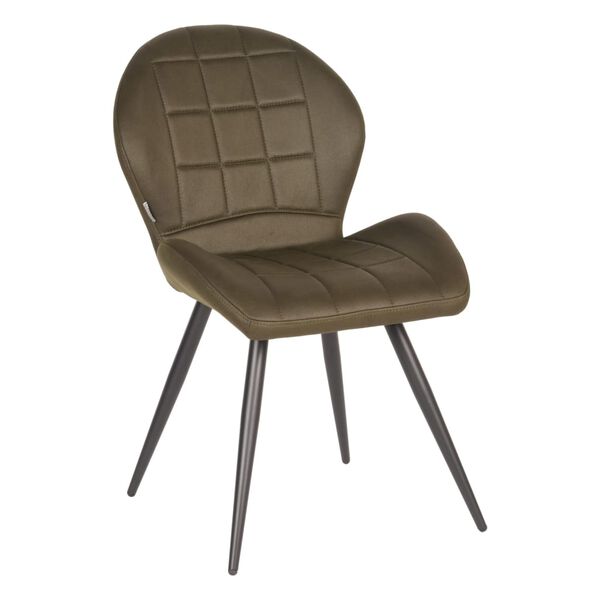 LABEL51 spisebordsstole 2 stk. Sil 51x64x87 cm mikrofiber armygr&oslash;n