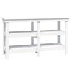 vidaXL arbejdsbord 142,5x50x80 cm massivt fyrretr&aelig; hvid