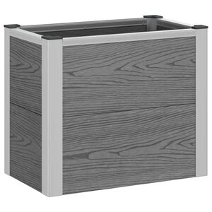 vidaXL H&oslash;jbed Gr&aring; 50 x 30 x 22 cm WPC og Aluminium