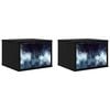 vidaXL V&aelig;gmonteret natbord RAALTE 2 stk. Sort eg 36 x 33 x 25 cm