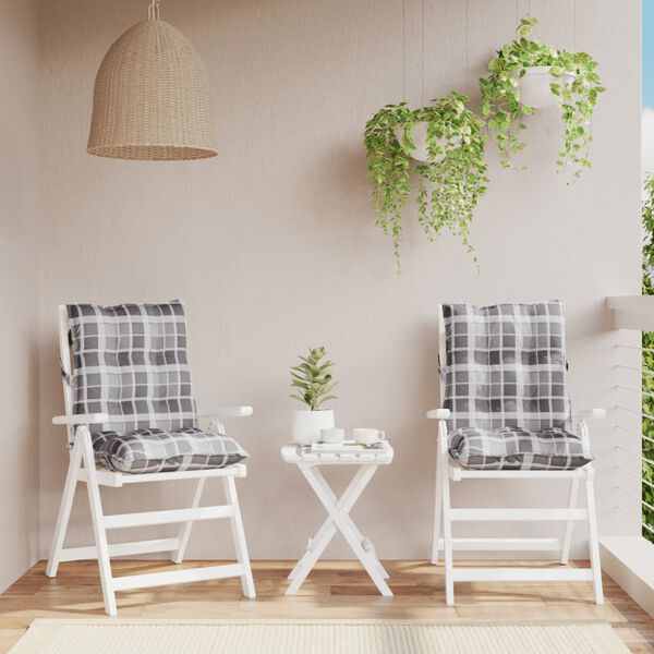 vidaXL stolehynder med lav ryg 2 stk. oxfordstof ternet gr&aring;