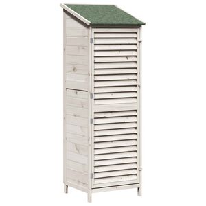 vidaXL Have Skur med tag Hvid 59 x 56 x 176 cm Massivt Fyrretr&aelig;