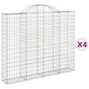 vidaXL buede gabionkurve 4 stk. 200x30x160/180 cm galvaniseret jern