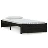 vidaXL sengeramme 90x190 cm Single massivt tr&aelig; sort