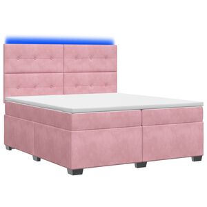 vidaXL Boxmadras med topmadras Lyser&oslash;d 200 x 200 cm Fl&oslash;jl