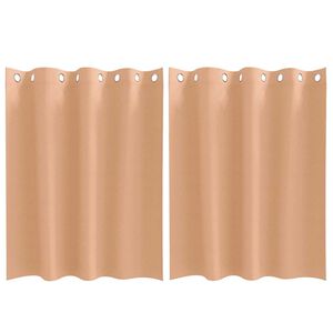 vidaXL M&oslash;rkl&aelig;gningsgardiner med ringe 2 pcs Lys Brun 140 x 140 cm
