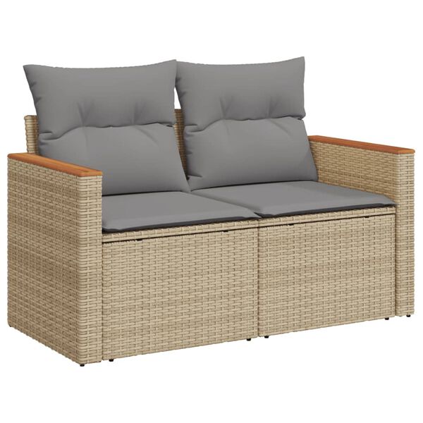 vidaXL havesofas&aelig;t 6 dele med hynder polyrattan beige