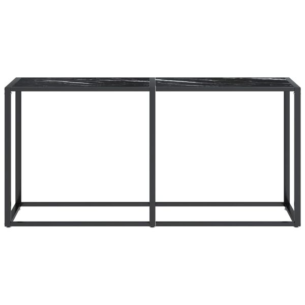 vidaXL konsolbord 160x35x75,5 cm h&aelig;rdet glas sort marmor