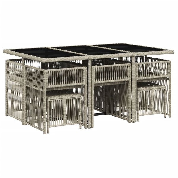 vidaXL lounges&aelig;t til haven 11 dele med hynder polyrattan lysegr&aring;