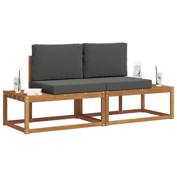 vidaXL Udend&oslash;rs sofagruppe med pude 2 pcs Naturfarvet