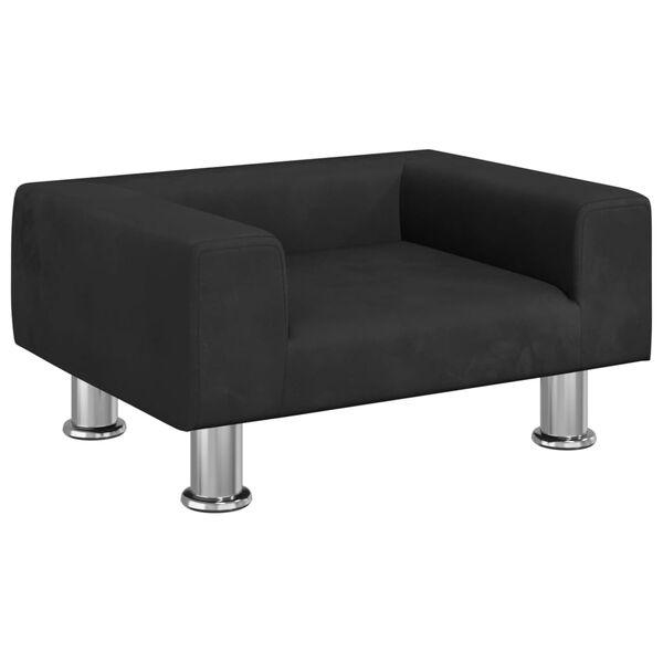 vidaXL sofa til børn 50x40x26,5 cm fløjl sort