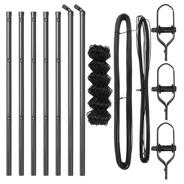 vidaXL Hegnspæl Grå 10 x 0,4 m (60 x 60 mm net) Stål og PVC