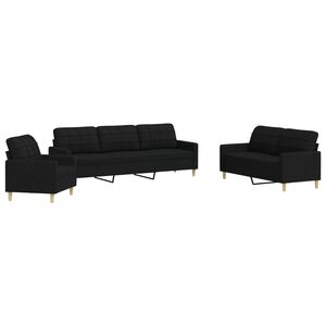 vidaXL sofas&aelig;t 3 dele stof sort