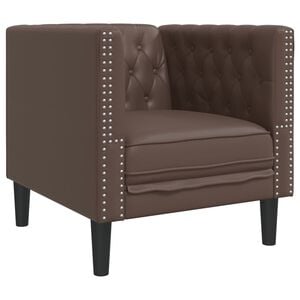 vidaXL Chesterfield-sofastol kunstl&aelig;der brun