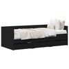 vidaXL Daybed med skuffe Sort eg 90 x 200 cm Konstrueret tr&aelig;