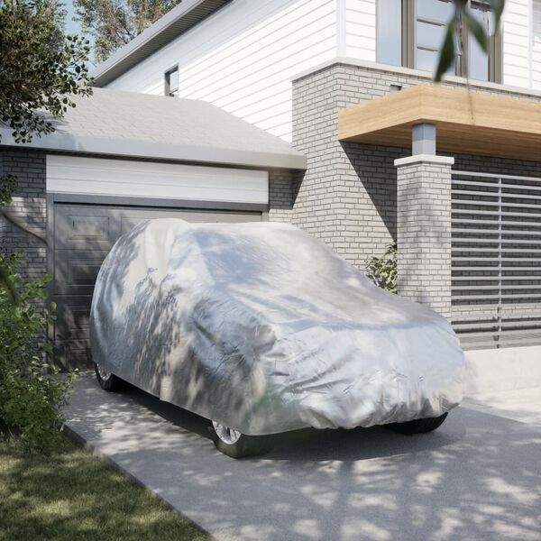 vidaXL bilovertræk til SUV m. spændestropper str. M PEVA sølv