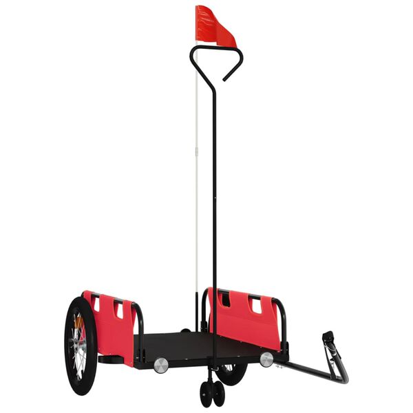 vidaXL cykeltrailer oxfordstof og jern r&oslash;d