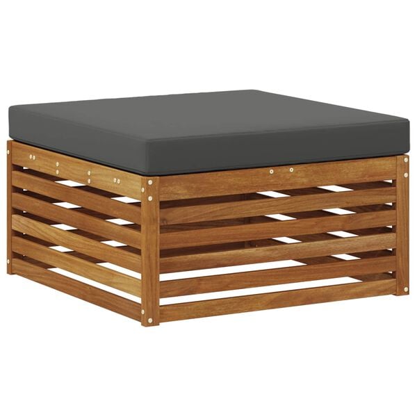 vidaXL Sofas&aelig;t med pude 7 pcs Naturlig og Antracit Massivt Akacietr&aelig;