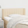 vidaXL sengegavl med kanter 83x16x78/128 cm stof cremefarvet