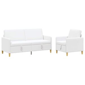 vidaXL Sofa s&aelig;t med opbevaring 2 pcs Hvid Polyester