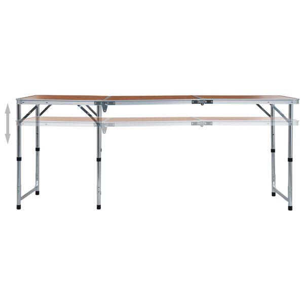 vidaXL foldbart campingbord aluminium 180 x 60 cm