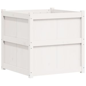 vidaXL plantekasse 70x70x70 cm massivt fyrretr&aelig; hvid