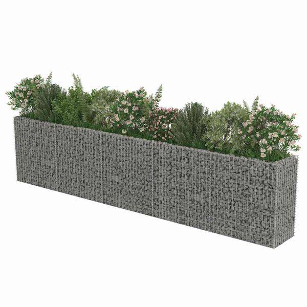vidaXL gabion-h&oslash;jbed 450x50x100 cm galvaniseret st&aring;l
