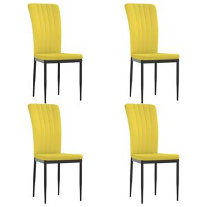vidaXL spisebordsstole 4 stk. velour sennepsgul