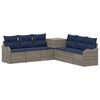 vidaXL Sofa S&aelig;t 7 stk. Gr&aring; og Marinebl&aring; Poly Rattan og St&aring;l
