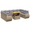 vidaXL sofas&aelig;t til haven 10 dele med hynder polyrattan beige