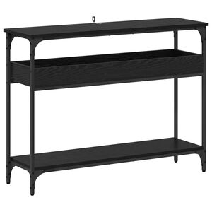 vidaXL Konsolbord med hylde Sort eg 100 x 29 x 75 cm Konstrueret tr&aelig;
