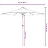 vidaXL parasol med LED-lys og st&aring;lstang 225x225x212cm terrakottafarvet