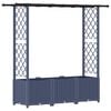 vidaXL H&aelig;vet Bed med Trellis og Tag Gr&aring; 162,5 x 40 x 136 cm PP