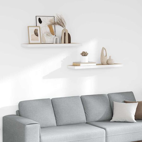 vidaXL v&aelig;ghylder 2 stk. 80x23,5x3,8 cm MDF egetr&aelig;sfarve og hvid