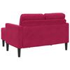 vidaXL 2-personers sofa med chaiselong L-formet 125 cm fløjl vinrød