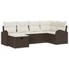 vidaXL Havesofa S&aelig;t 6 stk. Brun polyrattan