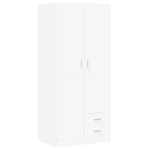 vidaXL kl&aelig;deskab 80x52x180 cm konstrueret tr&aelig; hvid