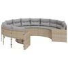 vidaXL havesofa med hynder rund polyrattan beige