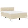vidaXL Box spring seng med LED-lysstrimler Creme 140 x 190 cm Stof